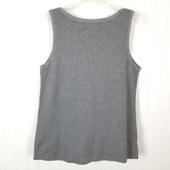 Chicos Zenergy Cotton Cashmere Sleeveless Sweater Shell Tank Top Gray Medium 1 - Picture 2 of 8